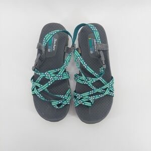 Skechers outdoor Lifestyle Women's Ring Toe Sports Grey Sandals 40980 Sz 7